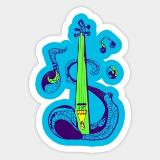 Neon Green String Violin Sticker